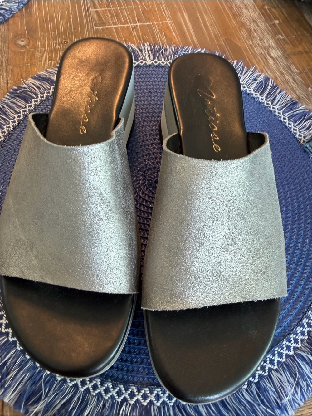 Matisse Silver Suede Slide Mules